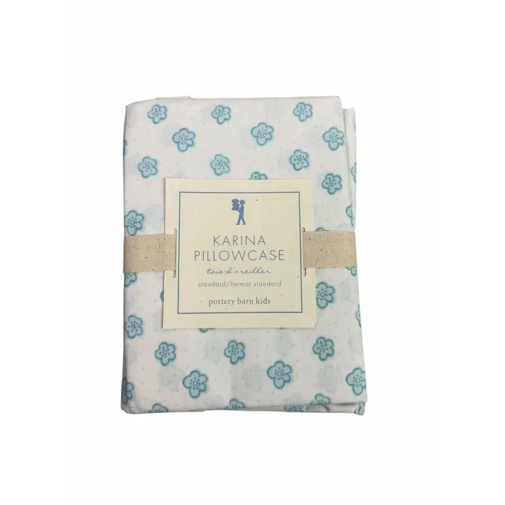 Pottery Barn Kids Karina Light Blue Standard Pillowcase
